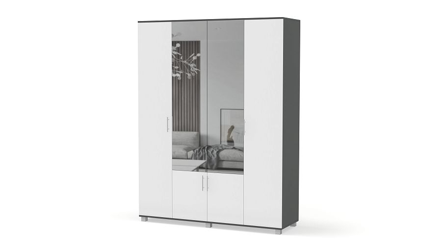 Шкаф Карина 4х створчатый с зеркалом К42 BMS - Фото
