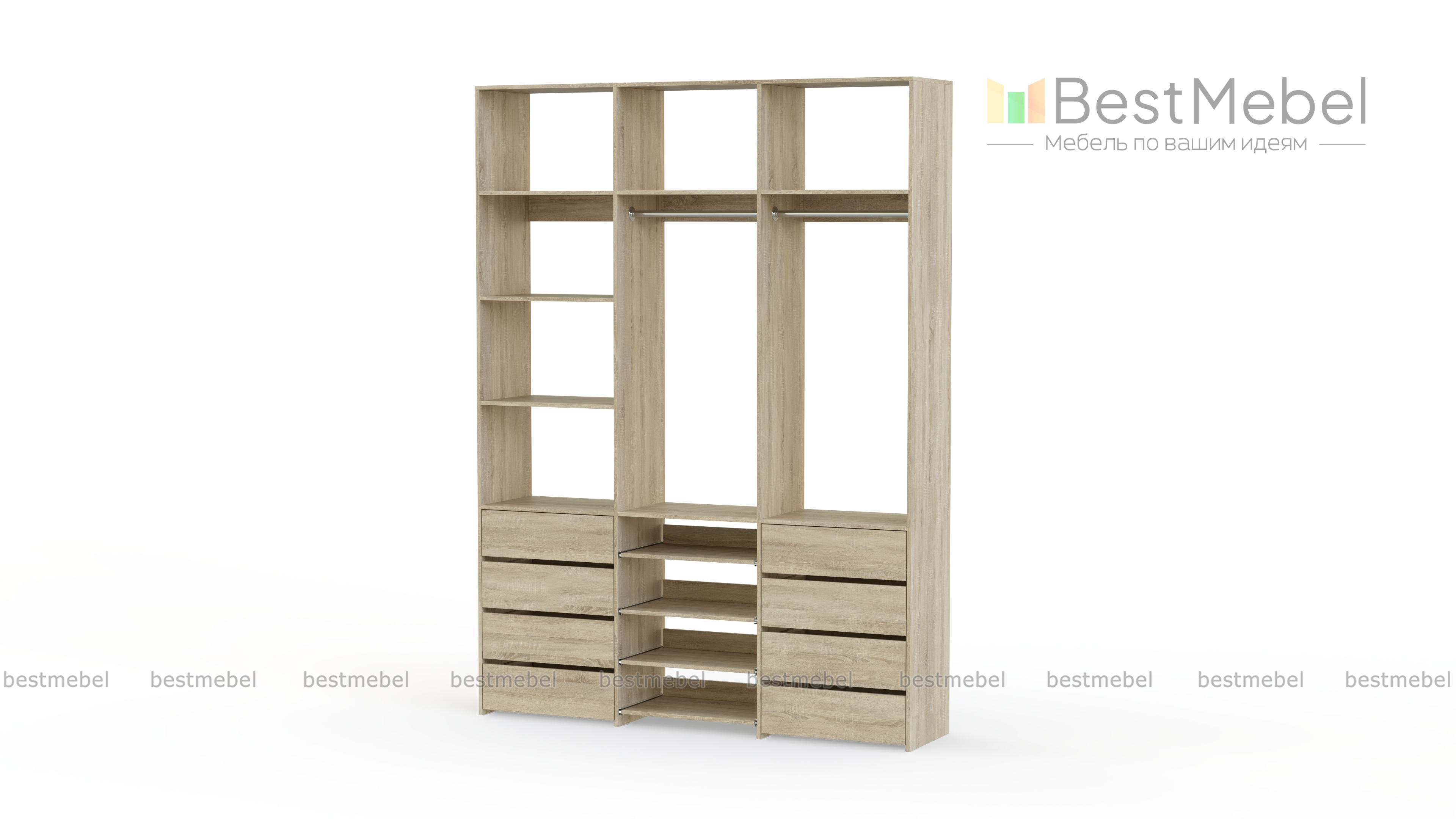 Стеллаж для одежды Мирта 97 BMS