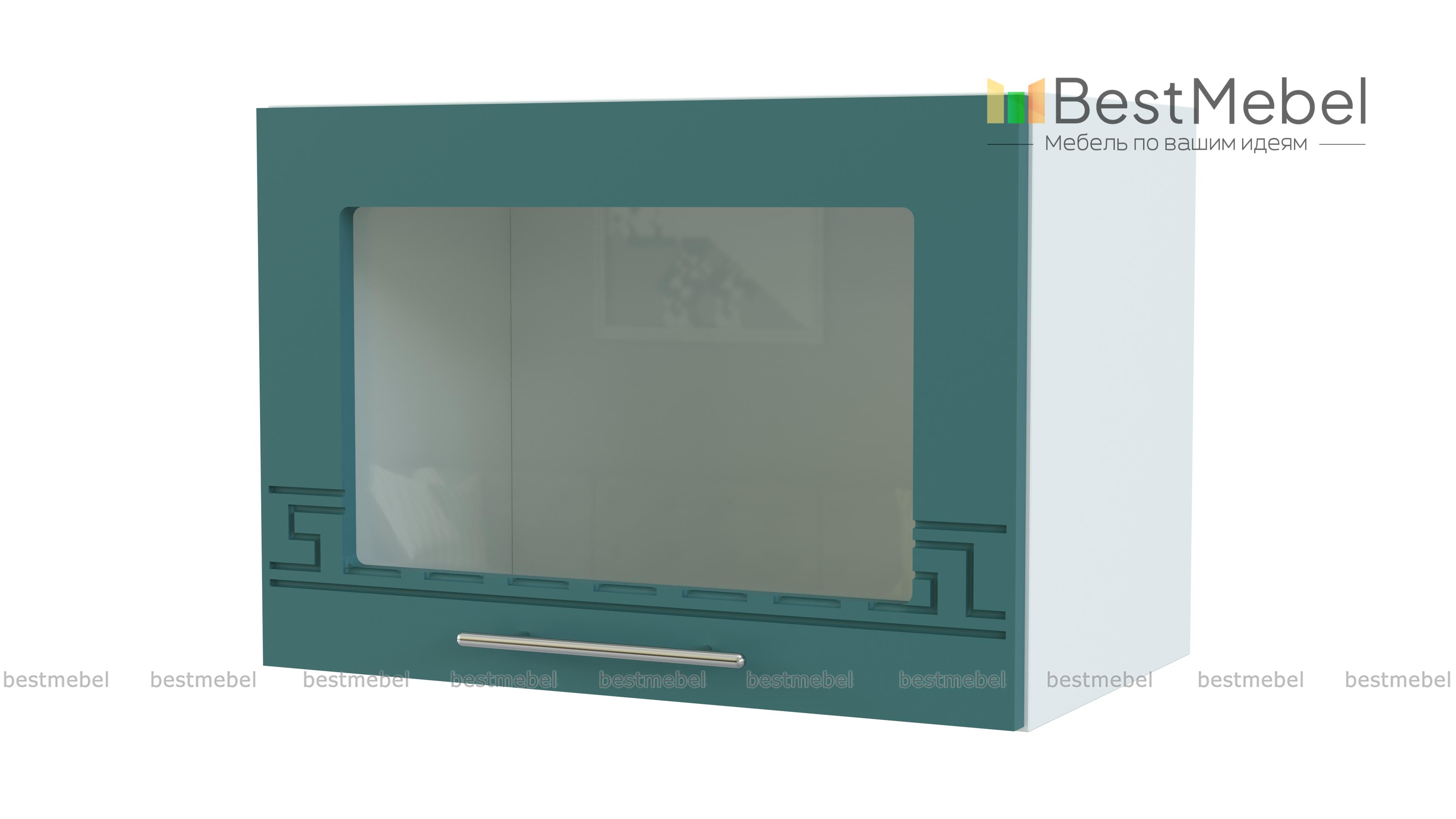 Шкаф навесной под вытяжку со стеклом Греция BMS - Фото