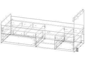 Кровать детская с ящиком Ултимо Школа BMS (1742х800х650)