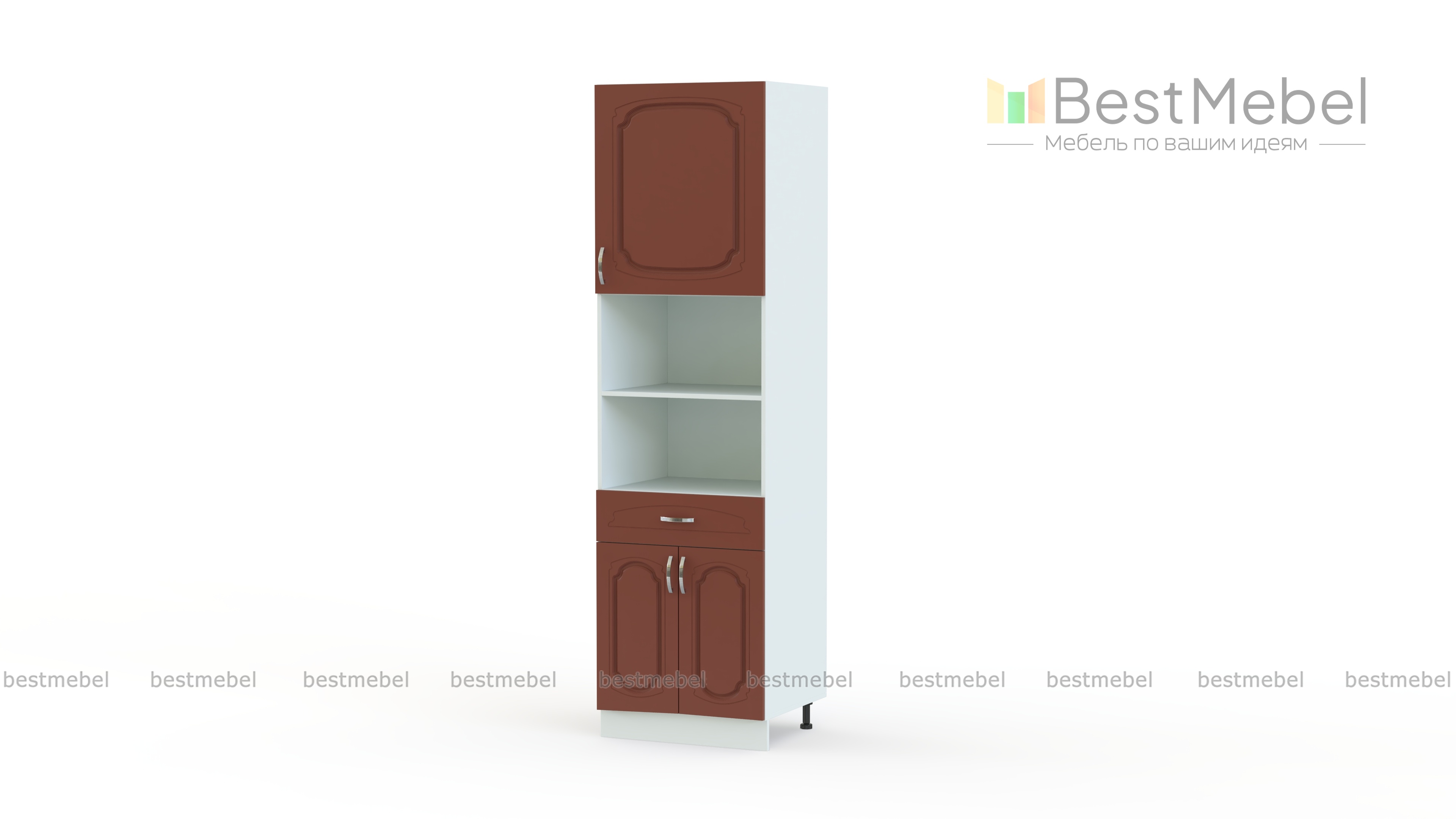 Шкаф пенал с дверцами и 1-м ящиком Настя 2 BMS