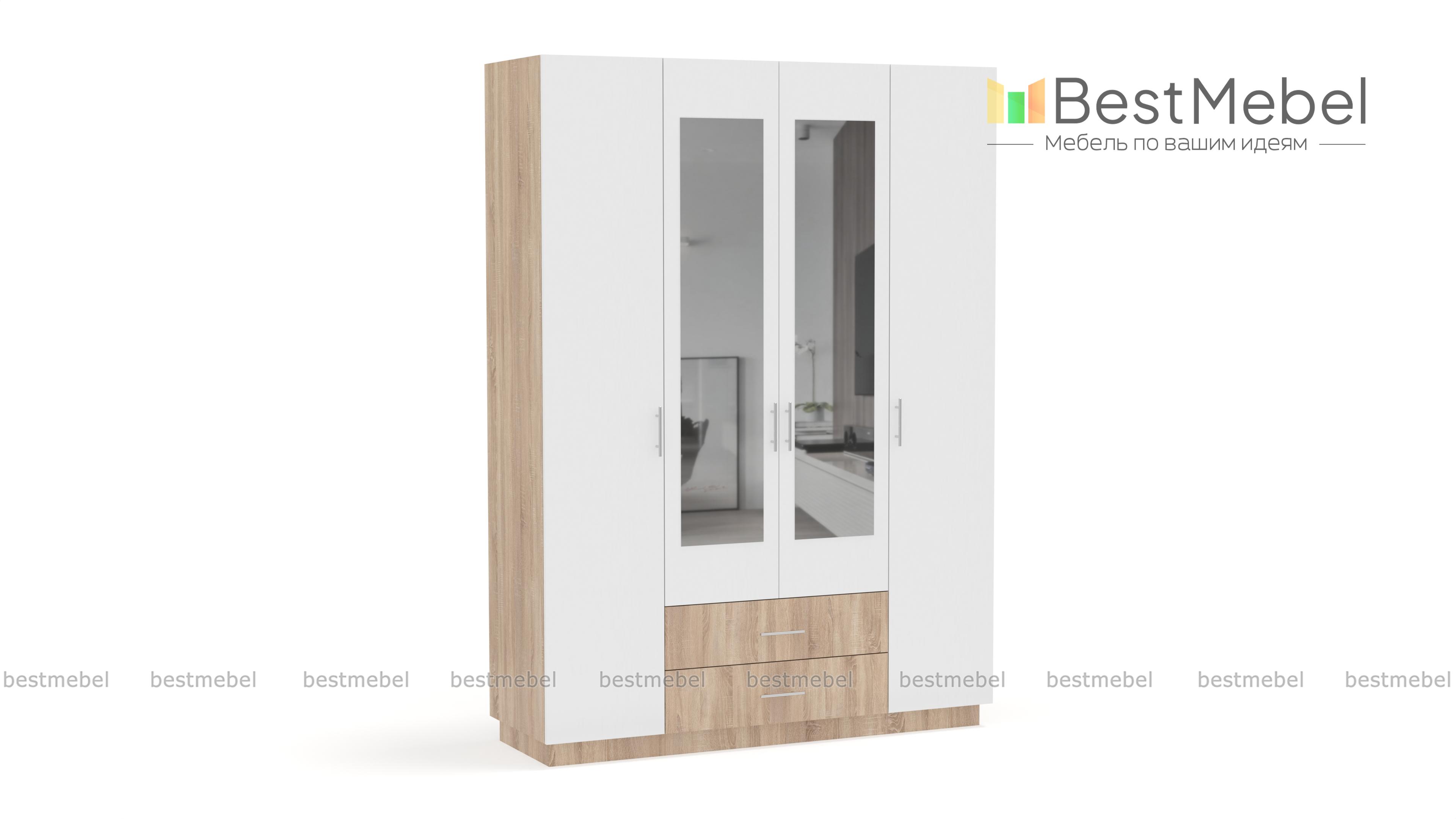 Шкаф четырехдверный Шон-7 BMS - Фото