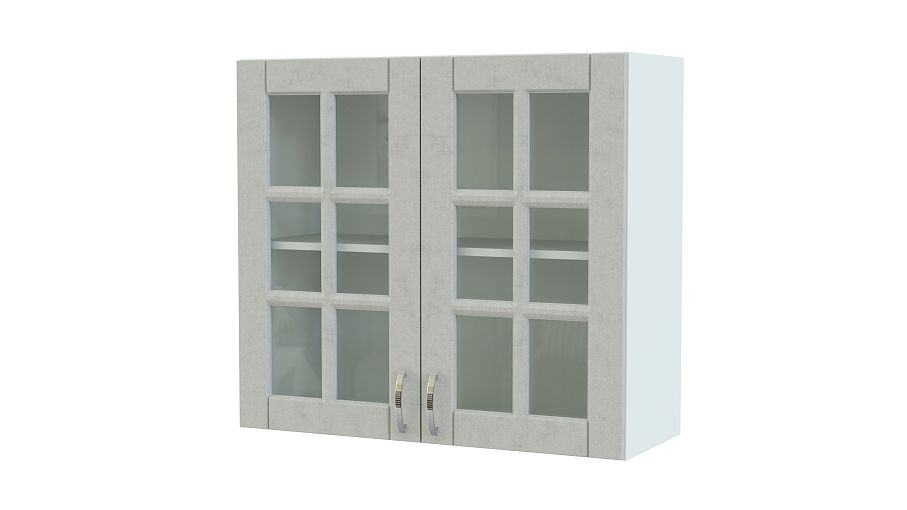 Шкаф верхний 2 двери Лондон со стеклом BMS - Фото