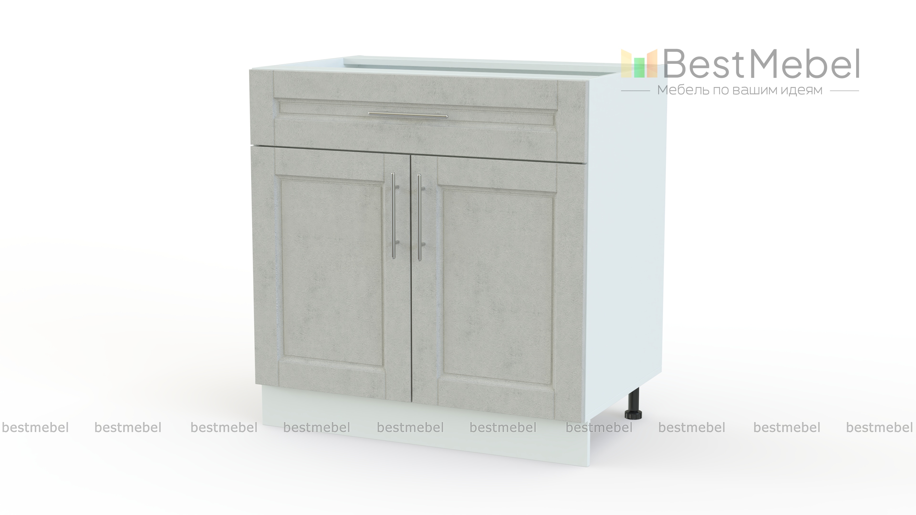 Шкаф нижний с 2-мя дверцами и ящиком Сканди BMS