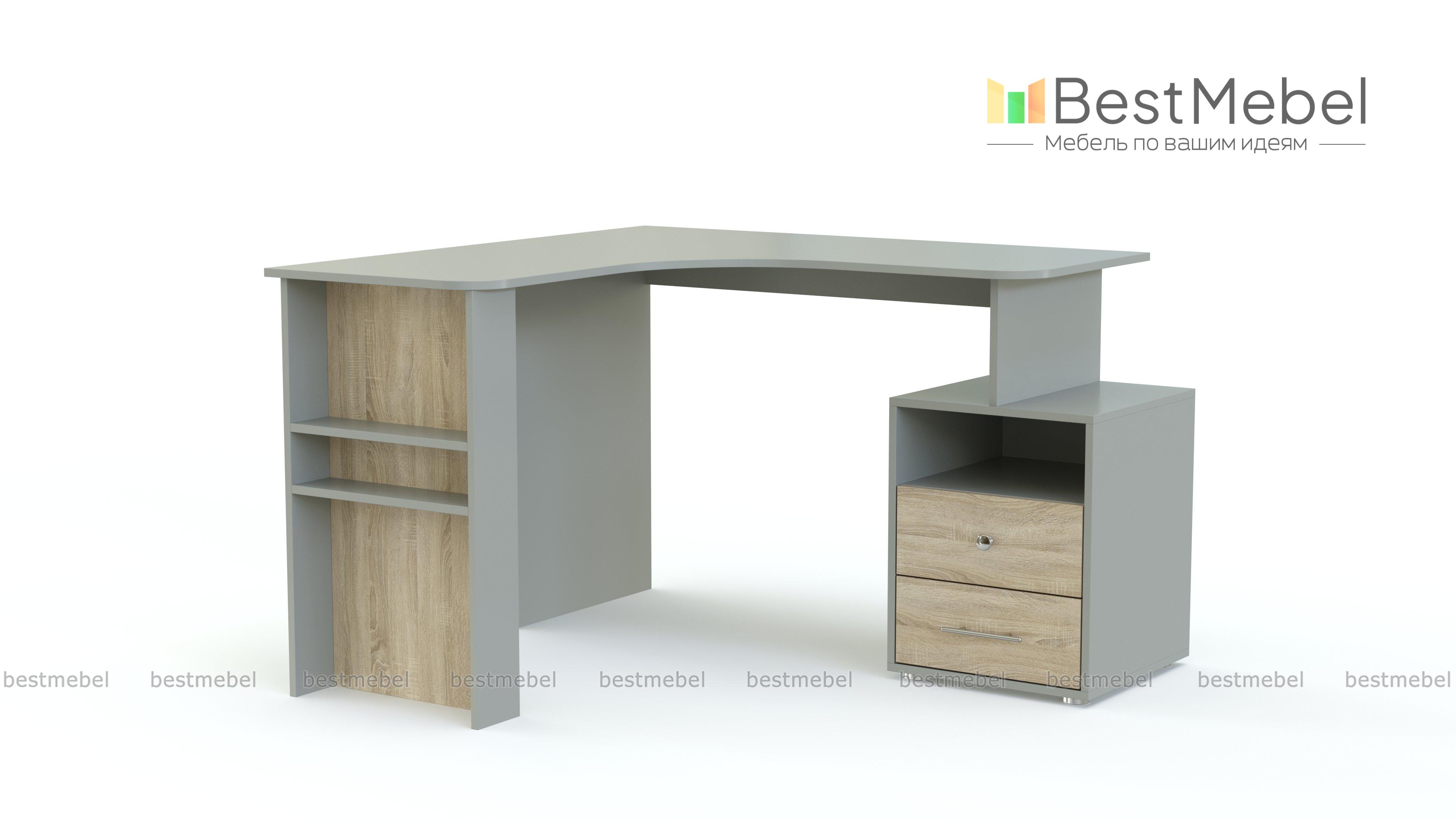 Письменный стол угловой КВ-08-2 Акварель BMS - Фото