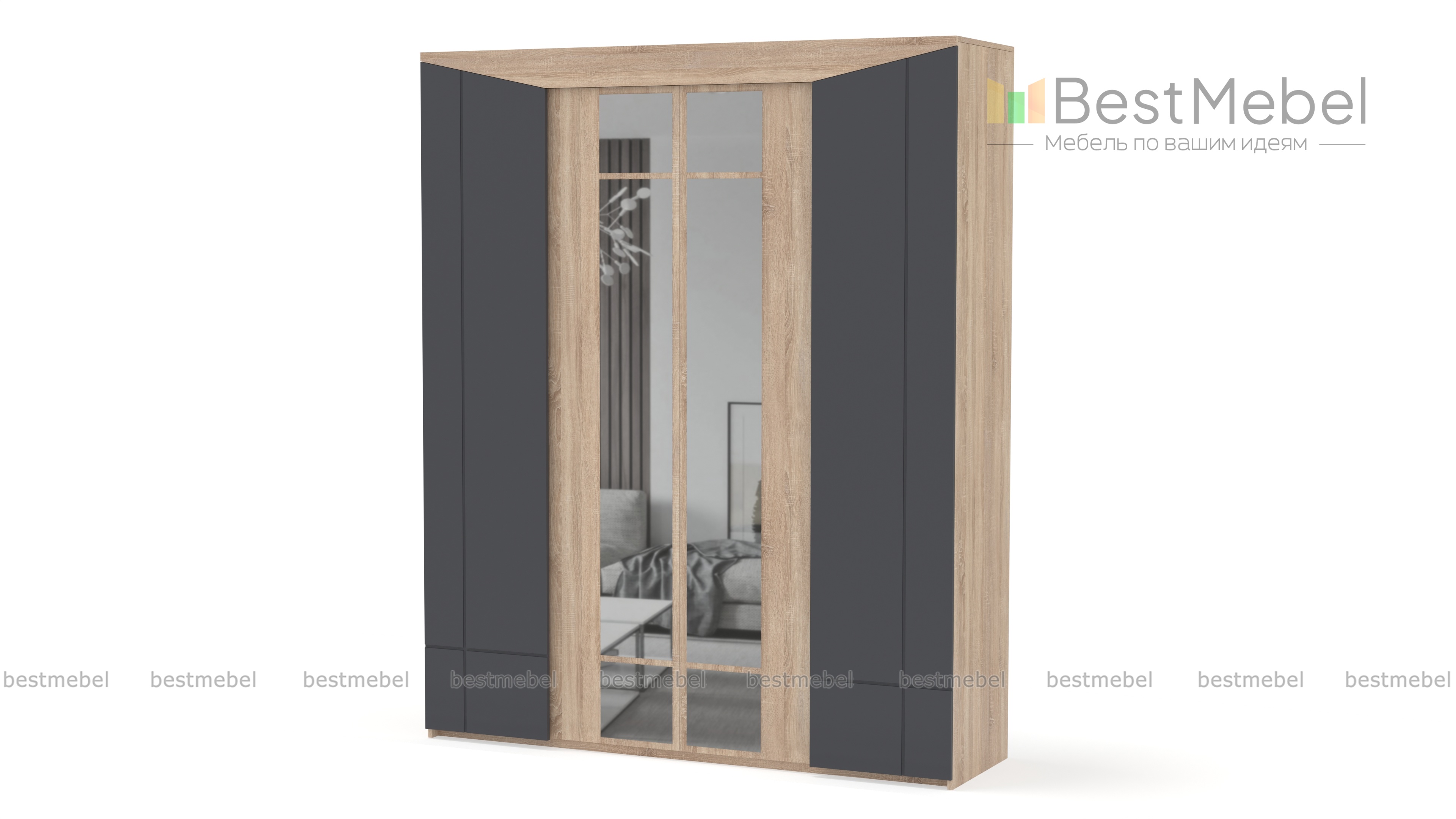 Шкаф 4-х дверный Парма BMS