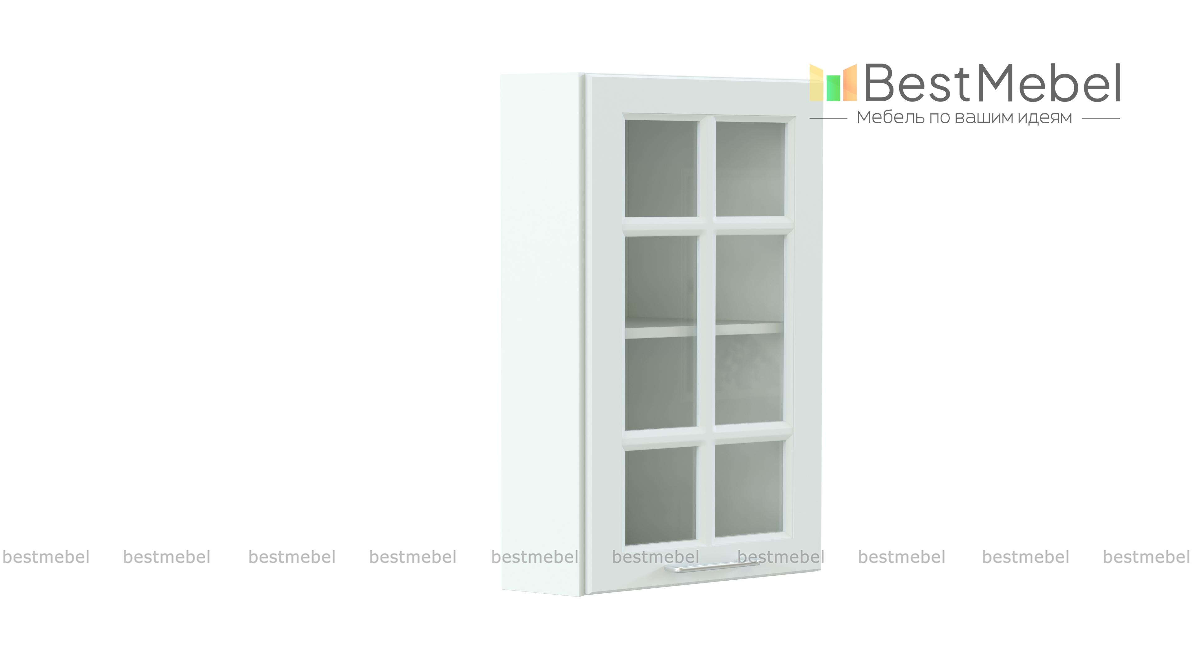 Шкаф верхний торцевой остекленный Европа BMS - Фото